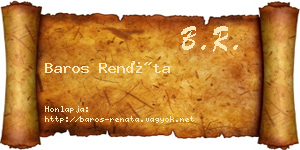 Baros Renáta névjegykártya